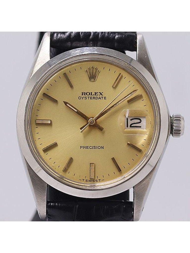 Rolex Oyster Date Precision Hand Wound Champagne Dial Watch